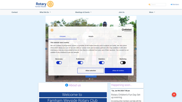 Screenshot of the Rotary Club Of Farnham Weyside Trust Fund website