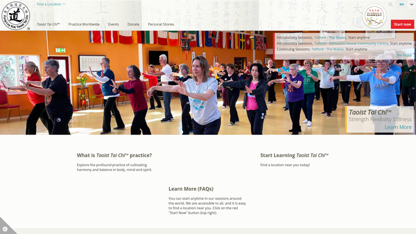 Screenshot of the The Taoist Tai Chi Society Of Great Britain website