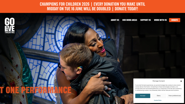 Screenshot of the Go Live Theatre Projects website