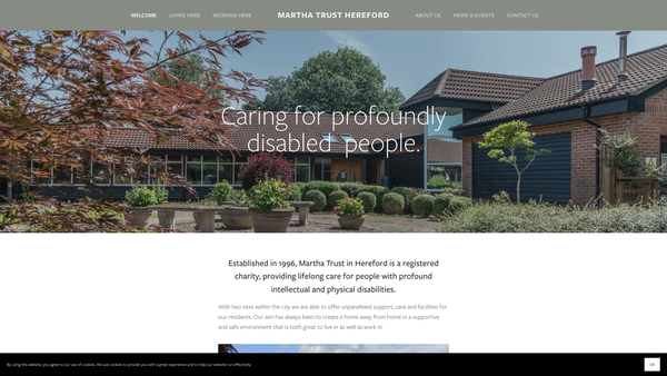 Screenshot of the Martha Trust Hereford Limited website