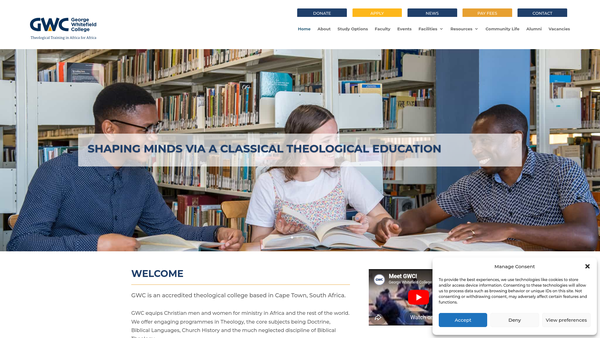 Screenshot of the The Friends Of George Whitefield College website