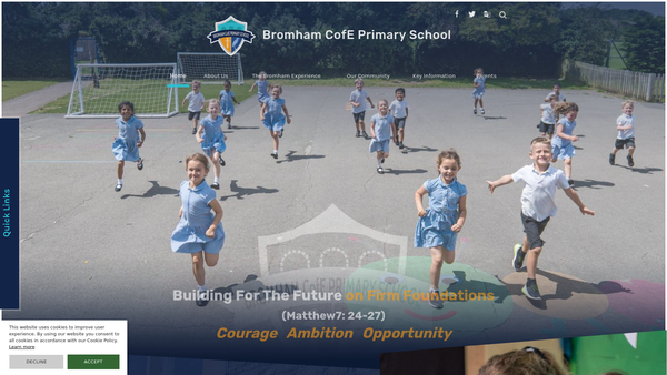 Screenshot of the Bromham CofE Primary School PTA website