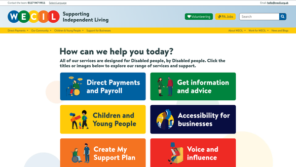 Screenshot of the Wecil Ltd website
