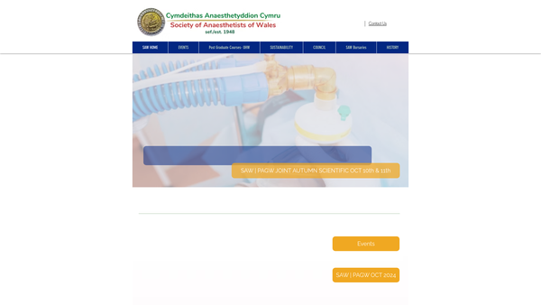 Screenshot of the The Society Of Anaesthetists Of Wales website
