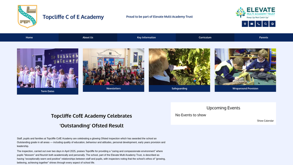 Screenshot of the Topcliffe School Fund website