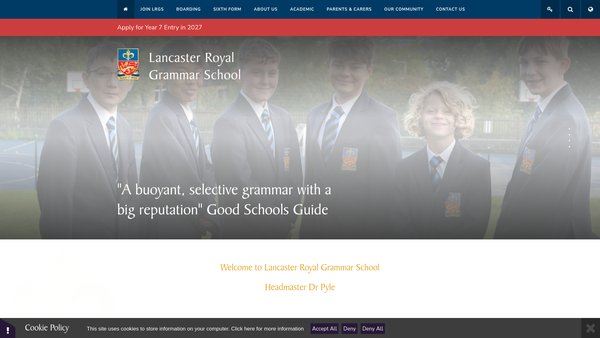 Screenshot of the The Friends Of Lancaster Royal Grammar School website