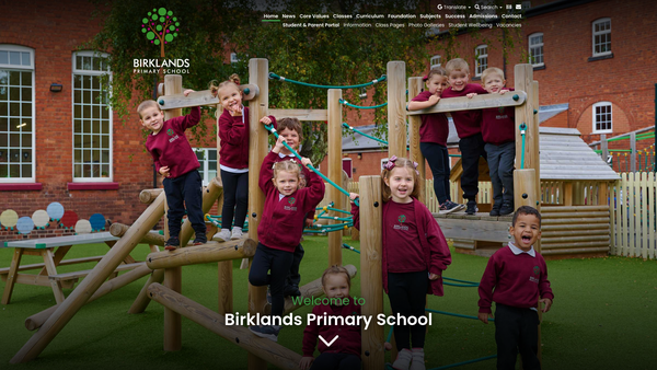 Screenshot of the Birklands County Primary School Fund website