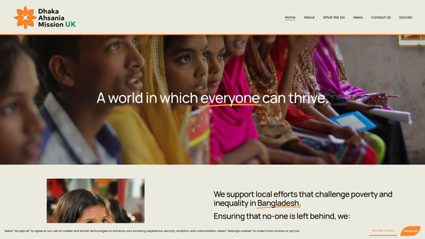Screenshot of the Dhaka Ahsania Mission website
