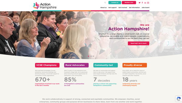 Screenshot of the Community Action Hampshire website