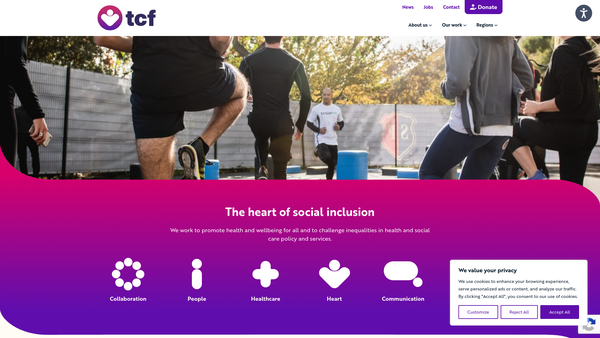 Screenshot of the The Care Forum website
