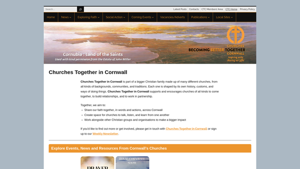 Screenshot of the Churches Together In Cornwall website