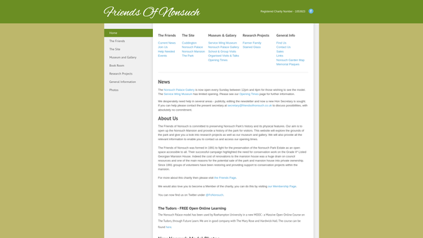 Screenshot of the The Friends Of Nonsuch website