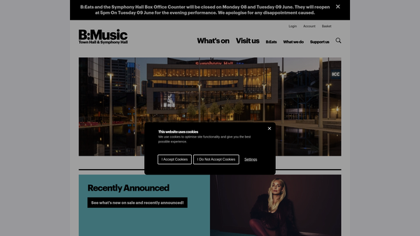 Screenshot of the B:music Ltd website
