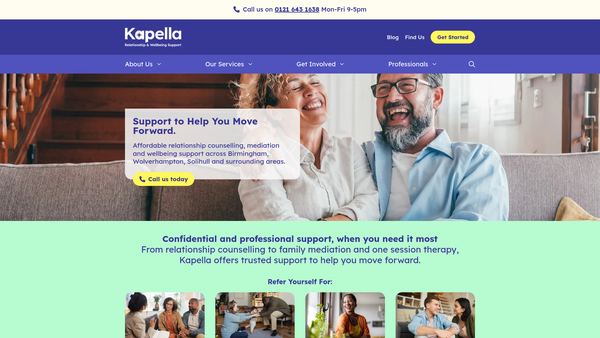 Screenshot of the Kapella website