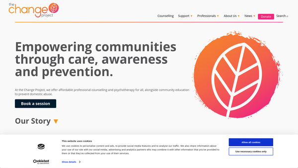 Screenshot of the The Change Portfolio website