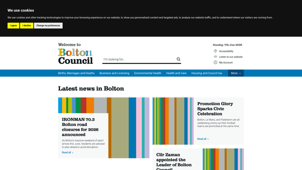 Screenshot of the Public Park And Recreation Ground website