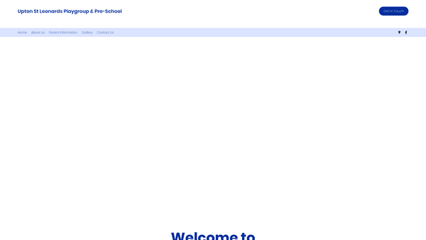 Screenshot of the Upton St Leonards Playgroup website