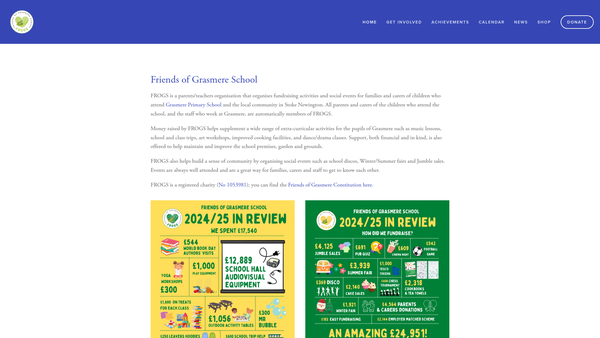 Screenshot of the Friends Of Grasmere School website