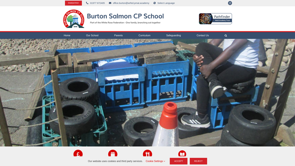 Screenshot of the Burton Salmon Cp School Fund website