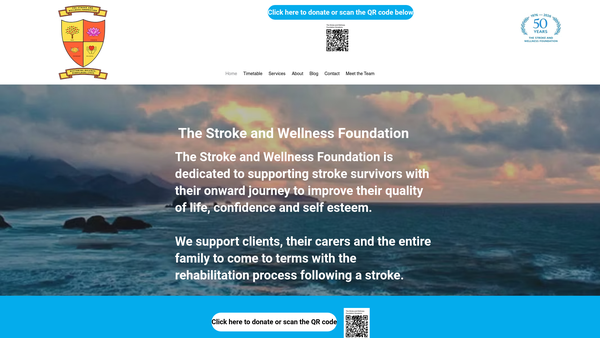 Screenshot of the The Stroke and Wellness Foundation website