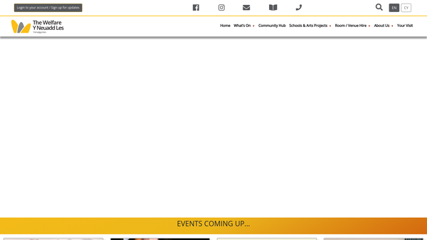 Screenshot of the The Ystradgynlais Miners Welfare And Community Hall Trust Limited website