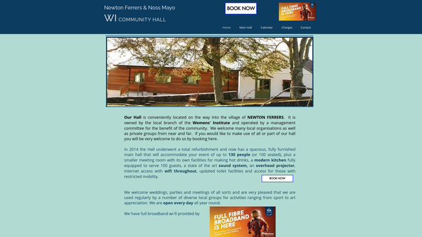 Screenshot of the Newton Ferrers And Noss Mayo Community Hall website
