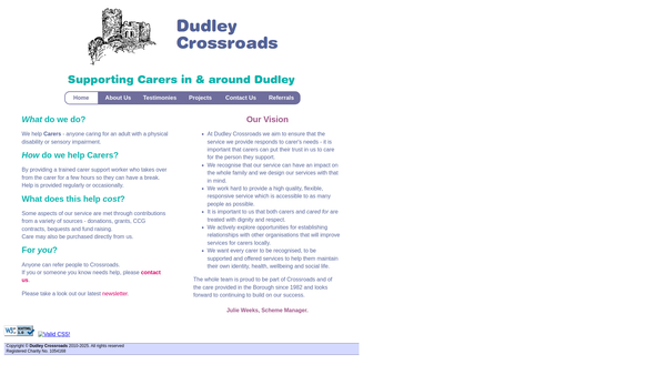 Screenshot of the Dudley Crossroads website