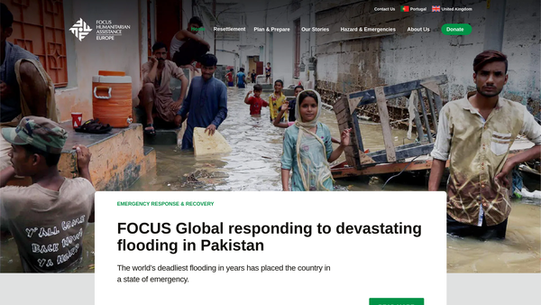 Screenshot of the Fundacao Focus Assistencia Humanitaria Europa website