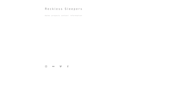 Screenshot of the Reckless Sleepers website