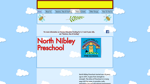 Screenshot of the North Nibley Pre-School website
