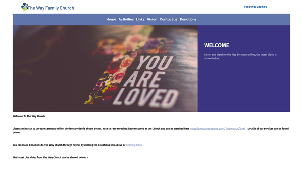 Screenshot of the The Way Family Church website