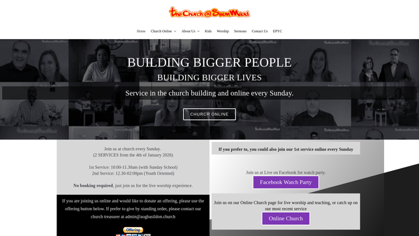 Screenshot of the The Church @ Swan Mead website