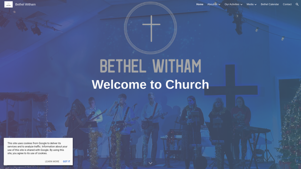 Screenshot of the Bethel Christian Fellowship website