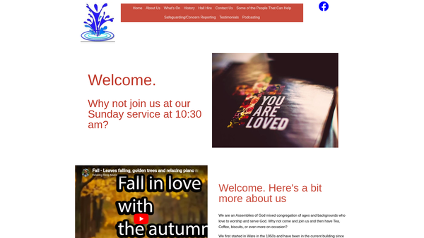 Screenshot of the Springs Christian Fellowship website