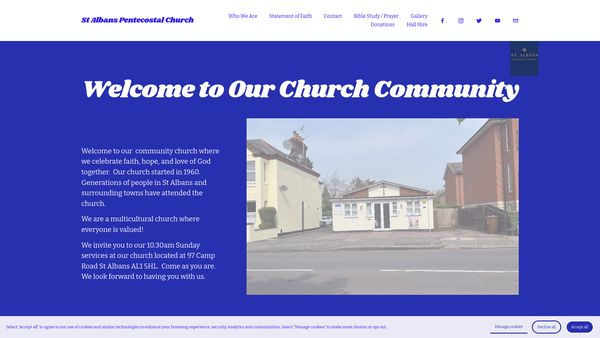Screenshot of the St. Albans Pentecostal (Aog) Church website