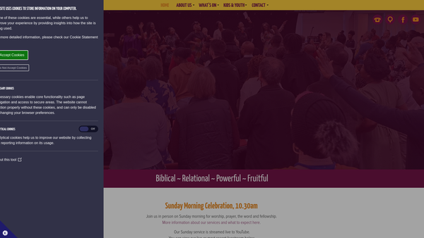 Screenshot of the Bexley Christian Life Centre website