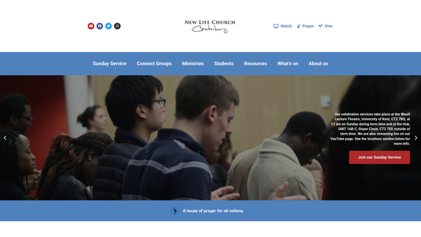 Screenshot of the The Pentecostal Church website