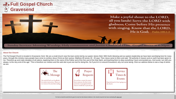 Screenshot of the Full Gospel Church website