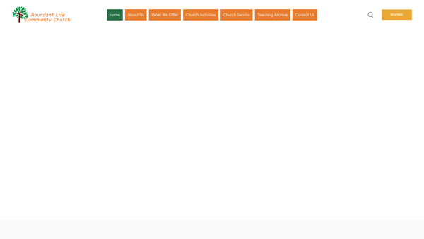 Screenshot of the Abundant Life Community Church website