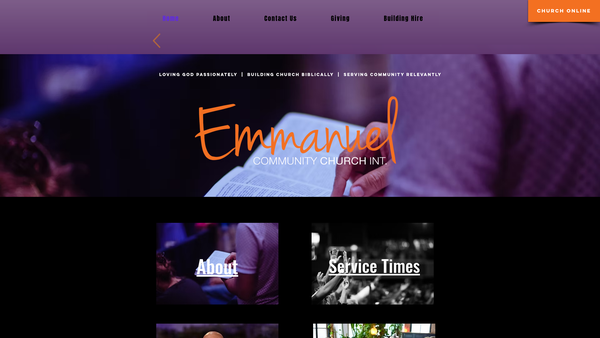 Screenshot of the Emmanuel Community Church International website