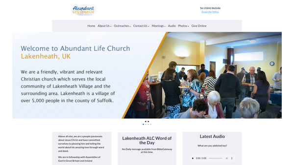 Screenshot of the Assembly Of God Church website