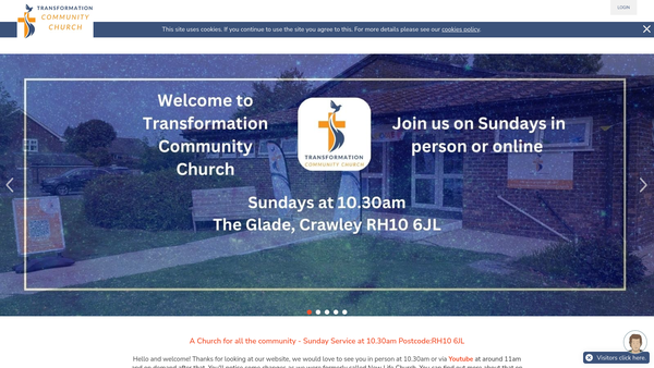 Screenshot of the Transformation Community Church website