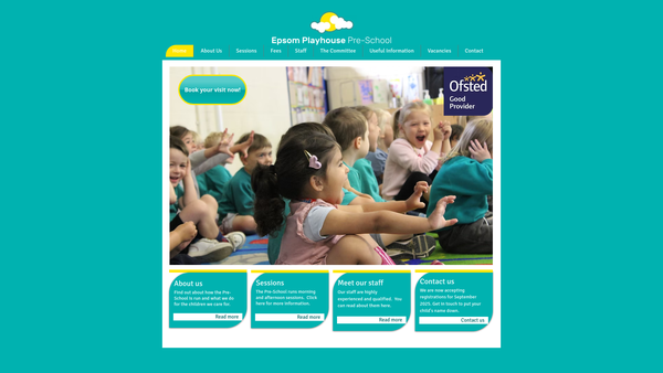 Screenshot of the Epsom Playhouse Pre-School website