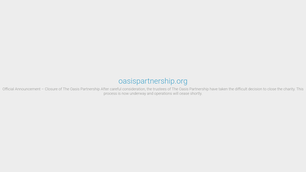 Screenshot of the The Oasis Partnership UK website