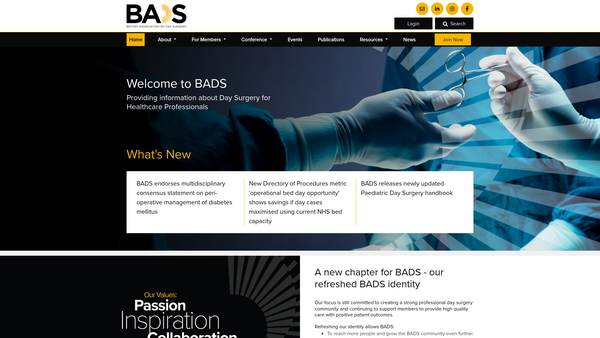 Screenshot of the The British Association Of Day Surgery website