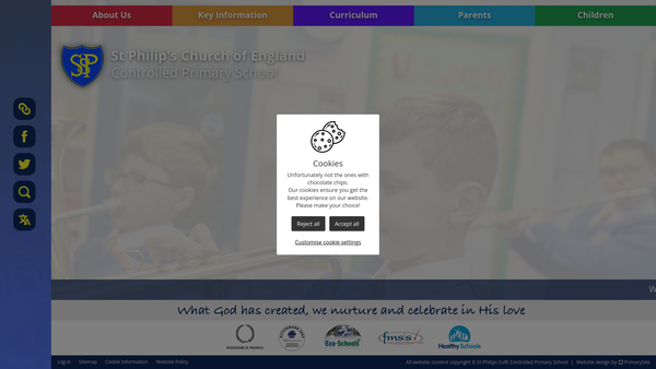 Screenshot of the Friends Of St Philip's School Association Sefton website
