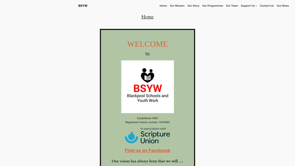 Screenshot of the Blackpool Schools And Youth Work Trust website