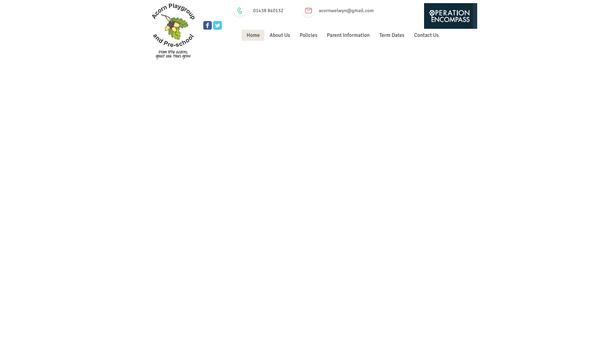 Screenshot of the Acorn Playgroup And Pre-School website