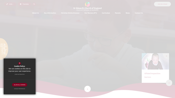 Screenshot of the St Edwards Church School Parent Teacher And Friends Association website