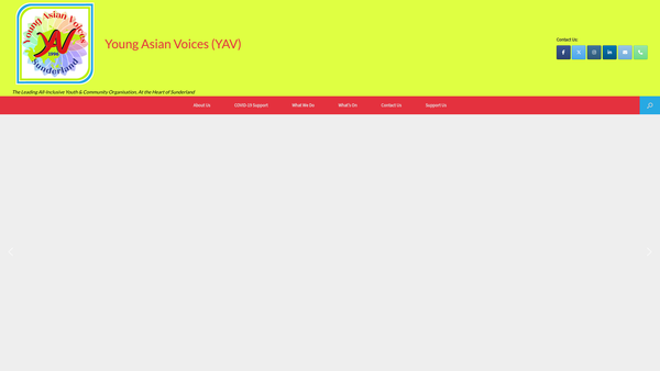 Screenshot of the Young Asian Voices website